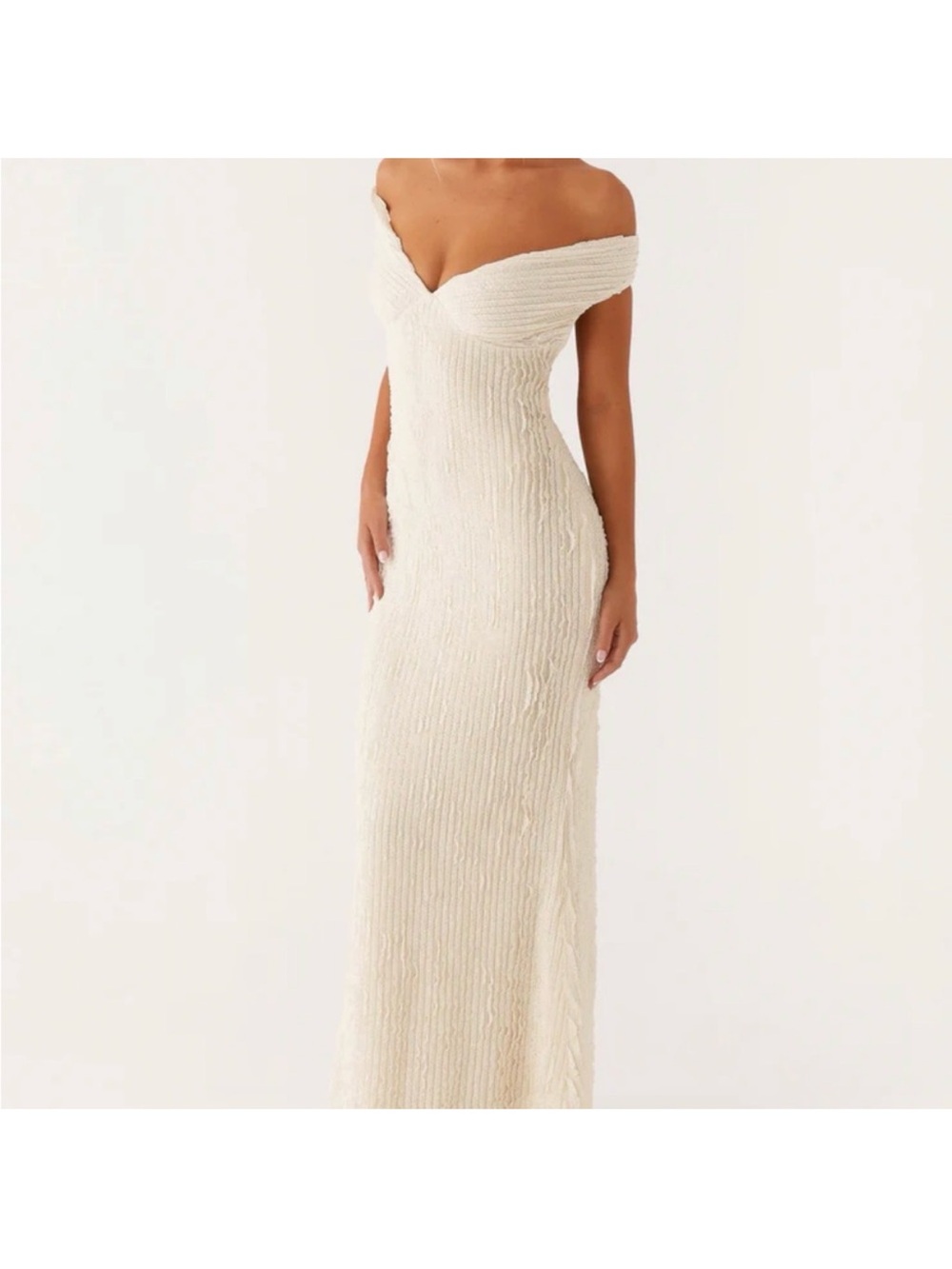 Peppermayo Off the Shoulder Maxi Dress - Ivory NWT
